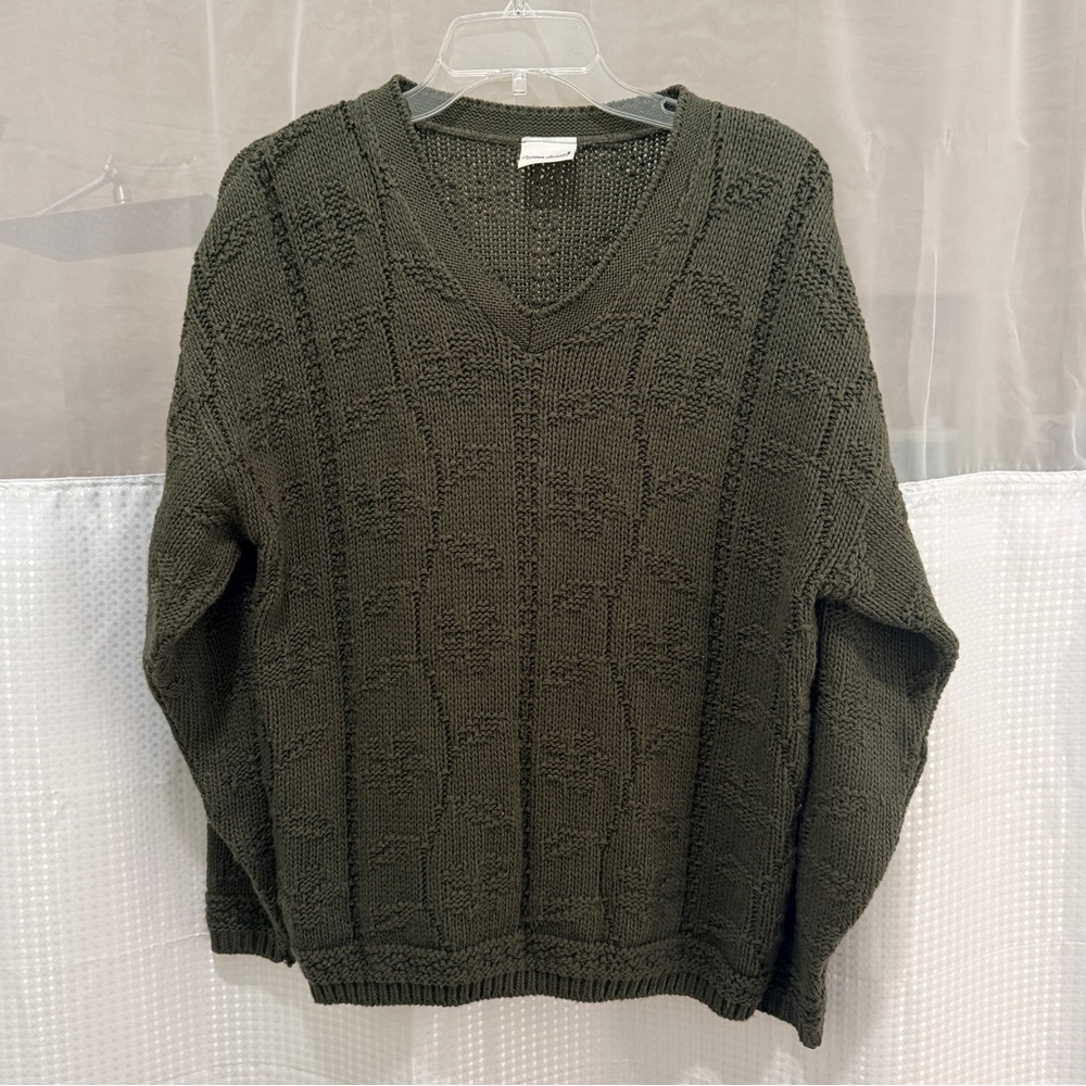 Bobbie Brooks Green Sweater Women's Size Medium Pullover Long Sleeve